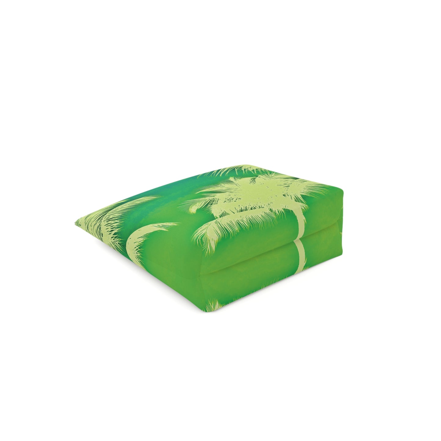 Tropical Cotton Cosmetic Bag, Makeup Pouch, 5 Sizes / Palm Glow, Green