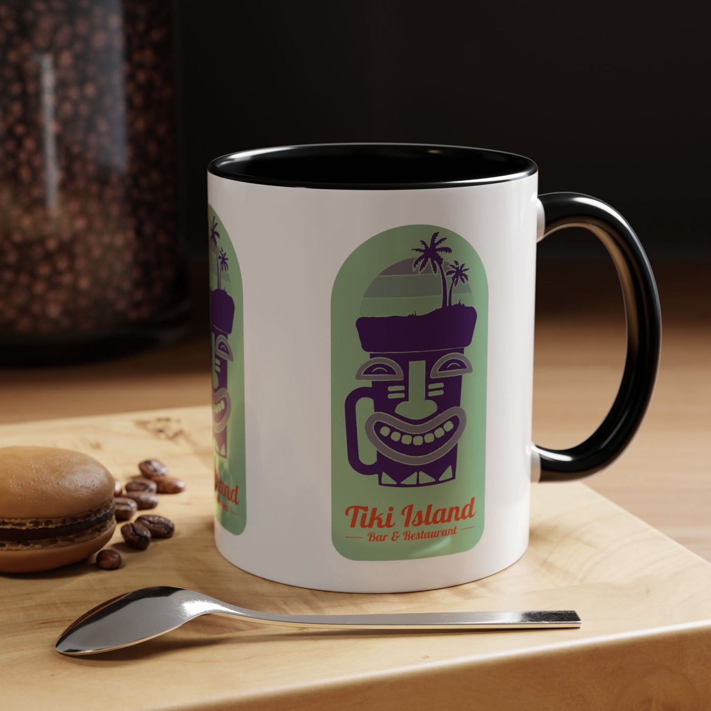 Tiki Island Accent Coffee Mug - Fun Tropical Drinkware for Beach Vibes, green