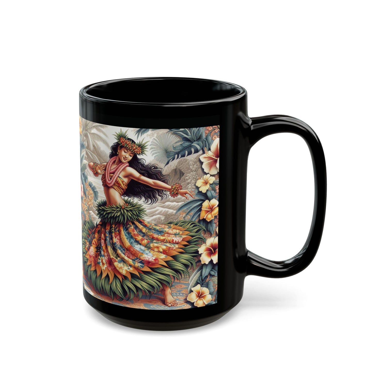 Black Coffee Mug - Hawaiian Dancer