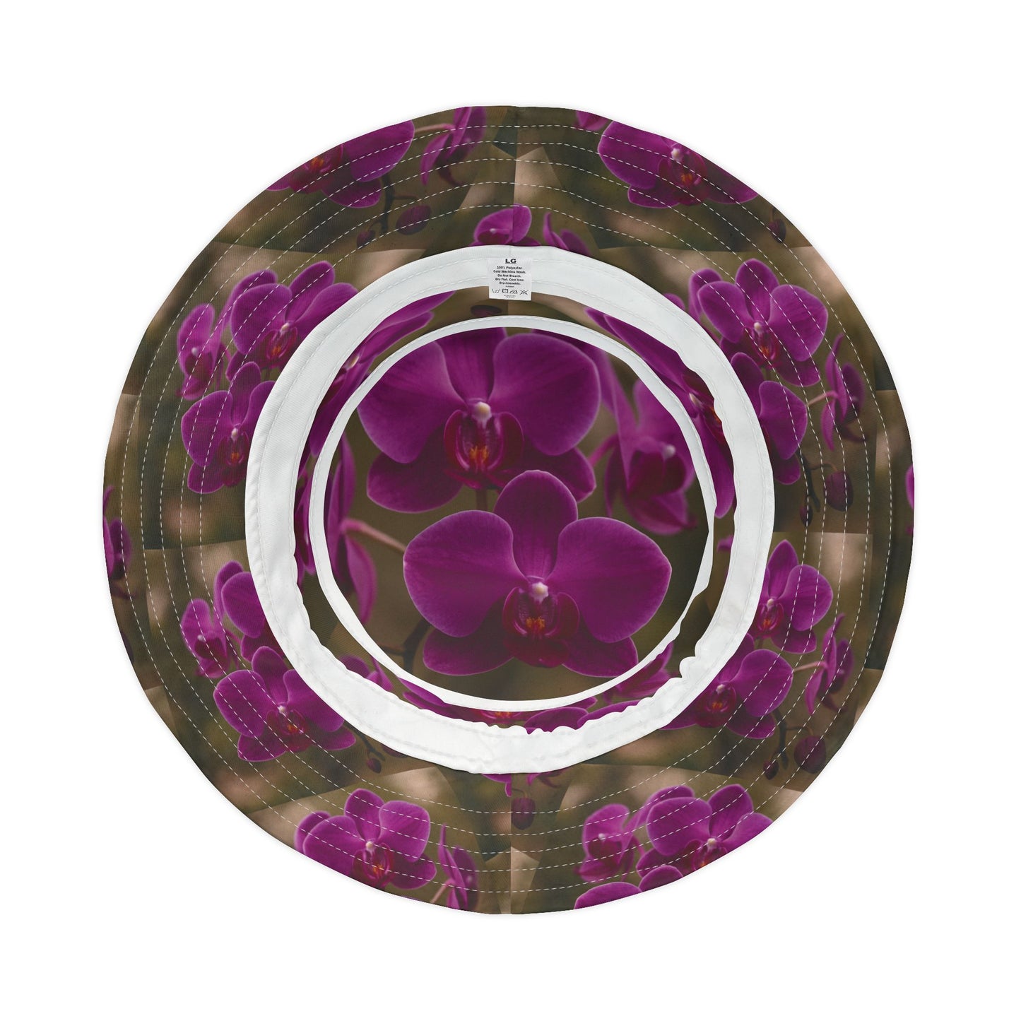 Purple Orchids Majesty / Polyester Bucket Hat for Beach Lovers