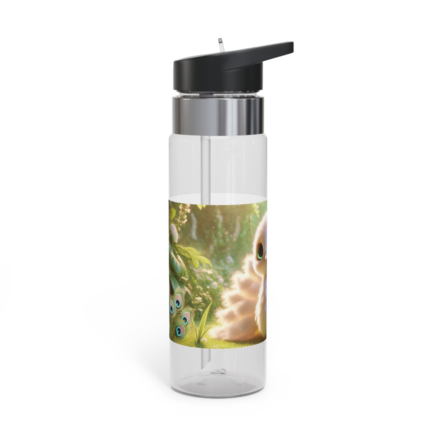 Tropical 20oz Tritan Sport Water Bottle -  Leakproof, Lightweight, BPA-Free / Baby White Peacock