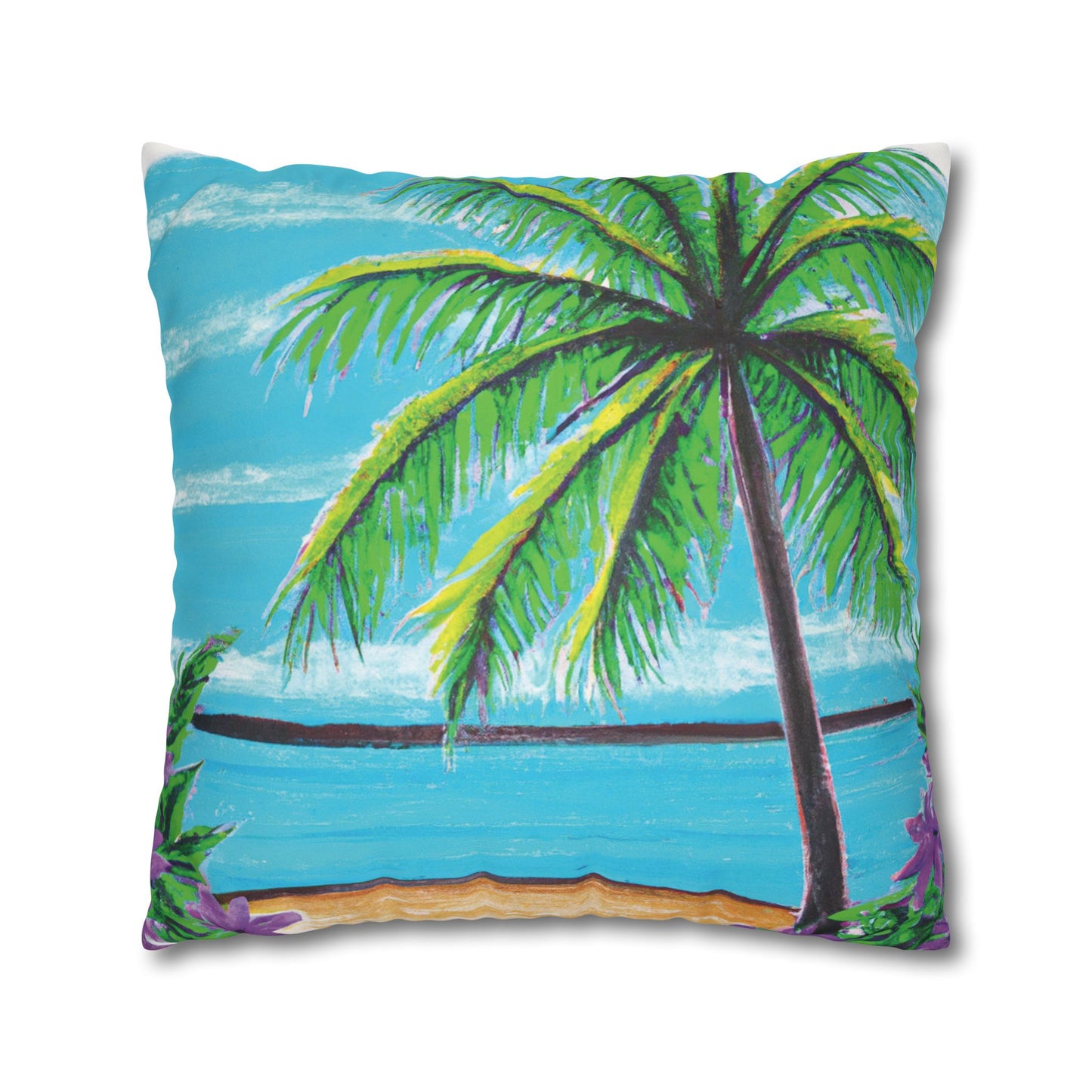 Faux Suede Square Pillowcase - Calm Beach