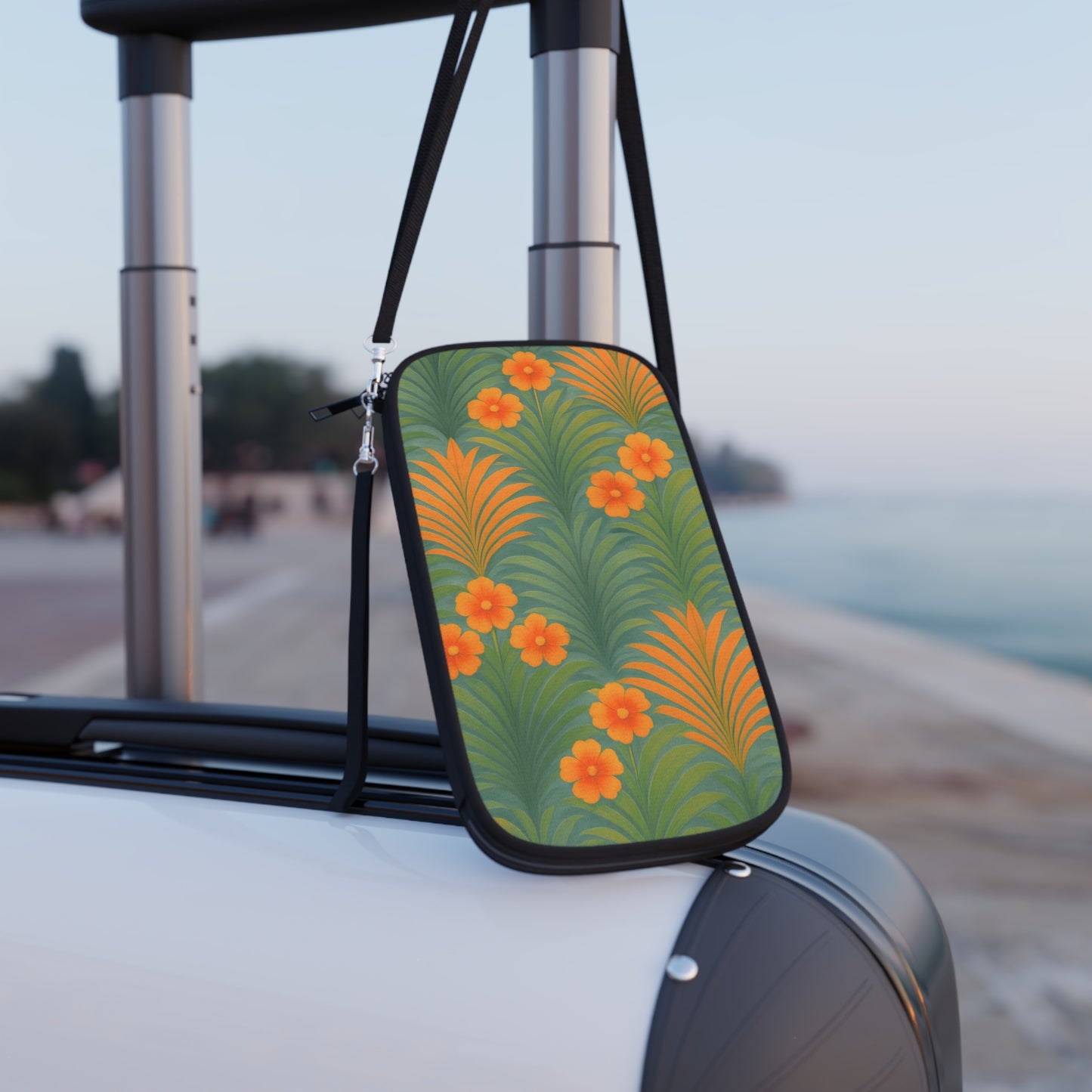 Passport Wallet – Perfect for Travelers & Adventurers / Sunrise Palms, Orange