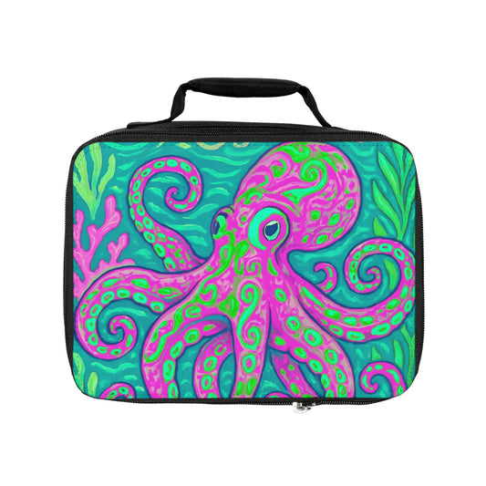 Octopus Kraken Joe/Gamma Lunch Bag - Eco-Friendly Insulated Tote, Adult and Child Lunchbox / Perfect for Picnics, Beach Outings