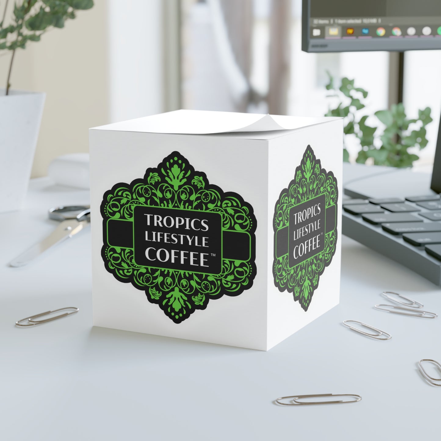 Note Cube - Tropics Lifestyle Coffee logo art