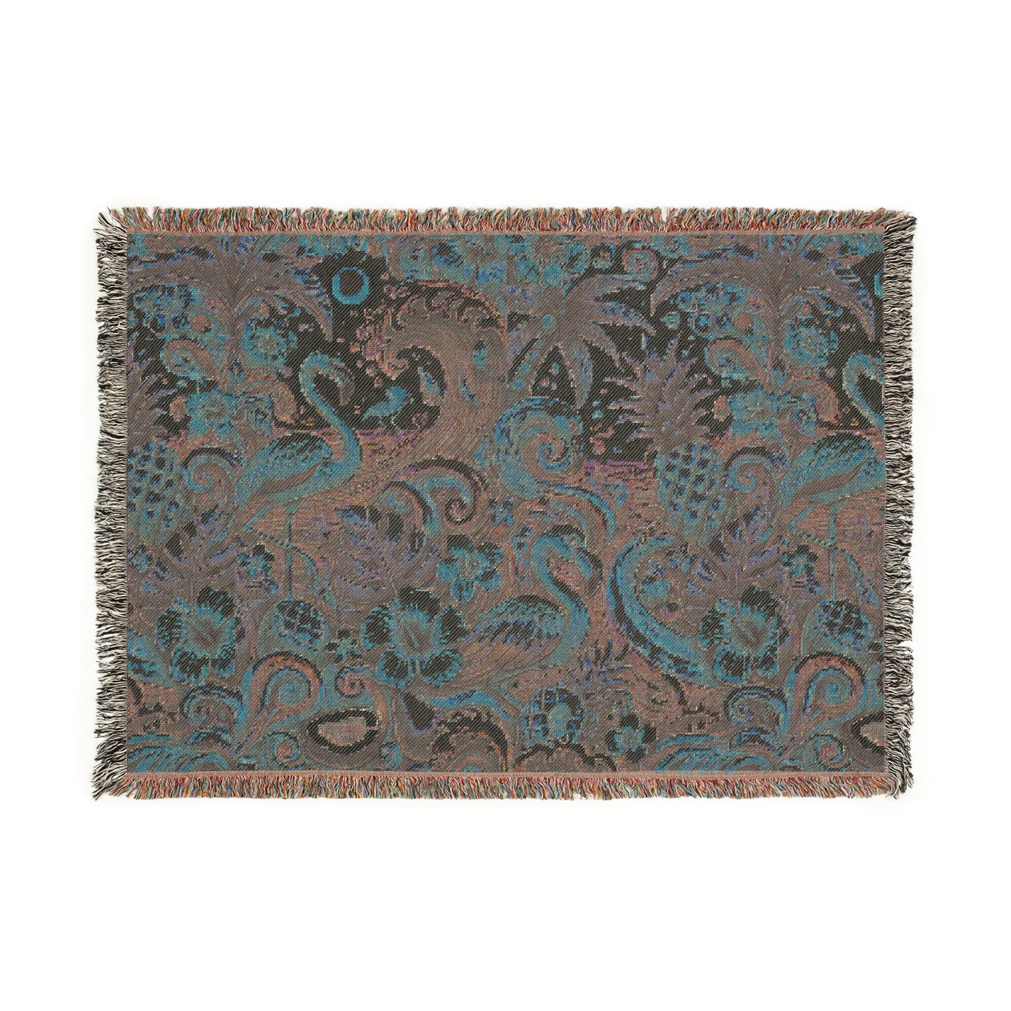 Woven Blanket, 3 Sizes - Tropical Home Decor / Flamingo Waves