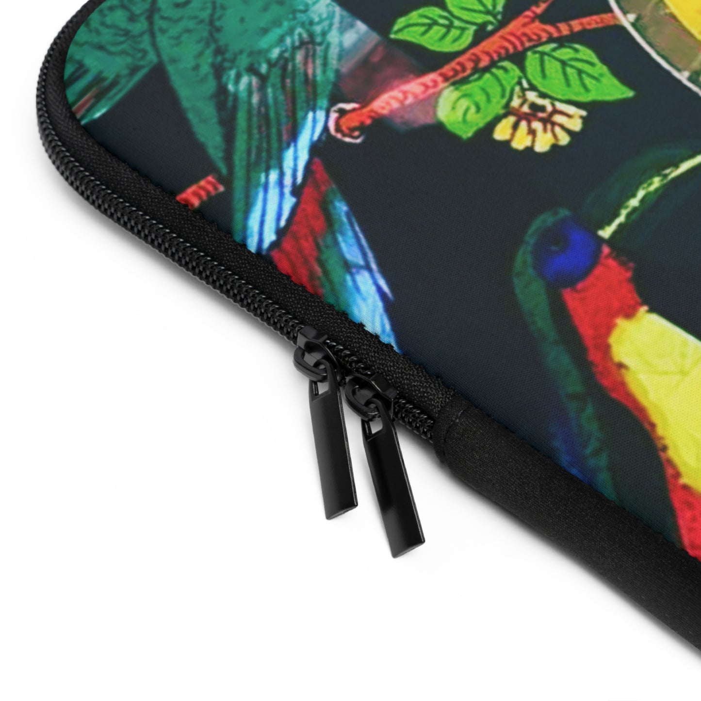 Tropical Laptop Sleeve, 5 Sizes - Perfect for Beach Lovers & Students / Parrots & Real Butterfly Wings Art