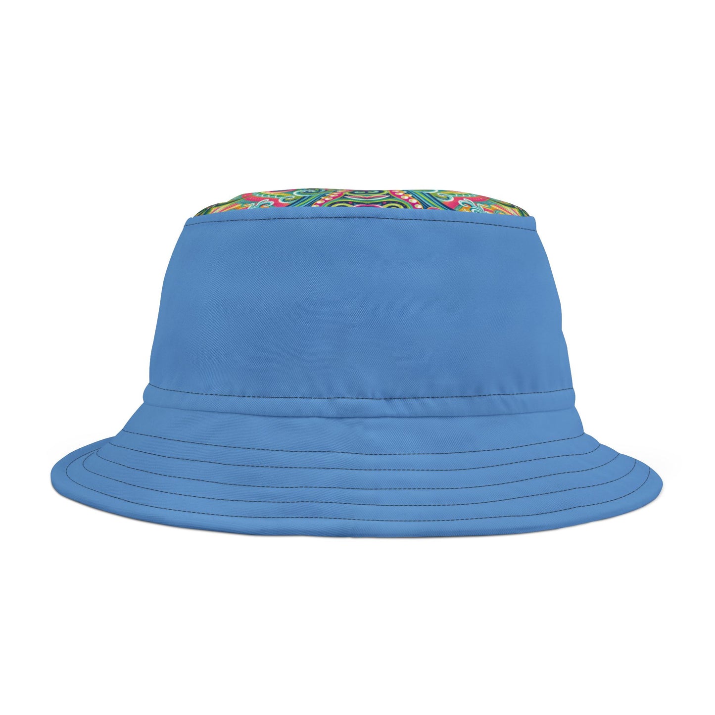 Tropical Polyester Bucket Hat, 2 Sizes - Kaleido Bay/Lt. Blue