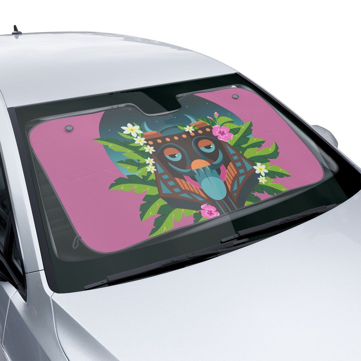 Tropical Car Sun Shades / Tiki Boss Oke, Lt. Pink