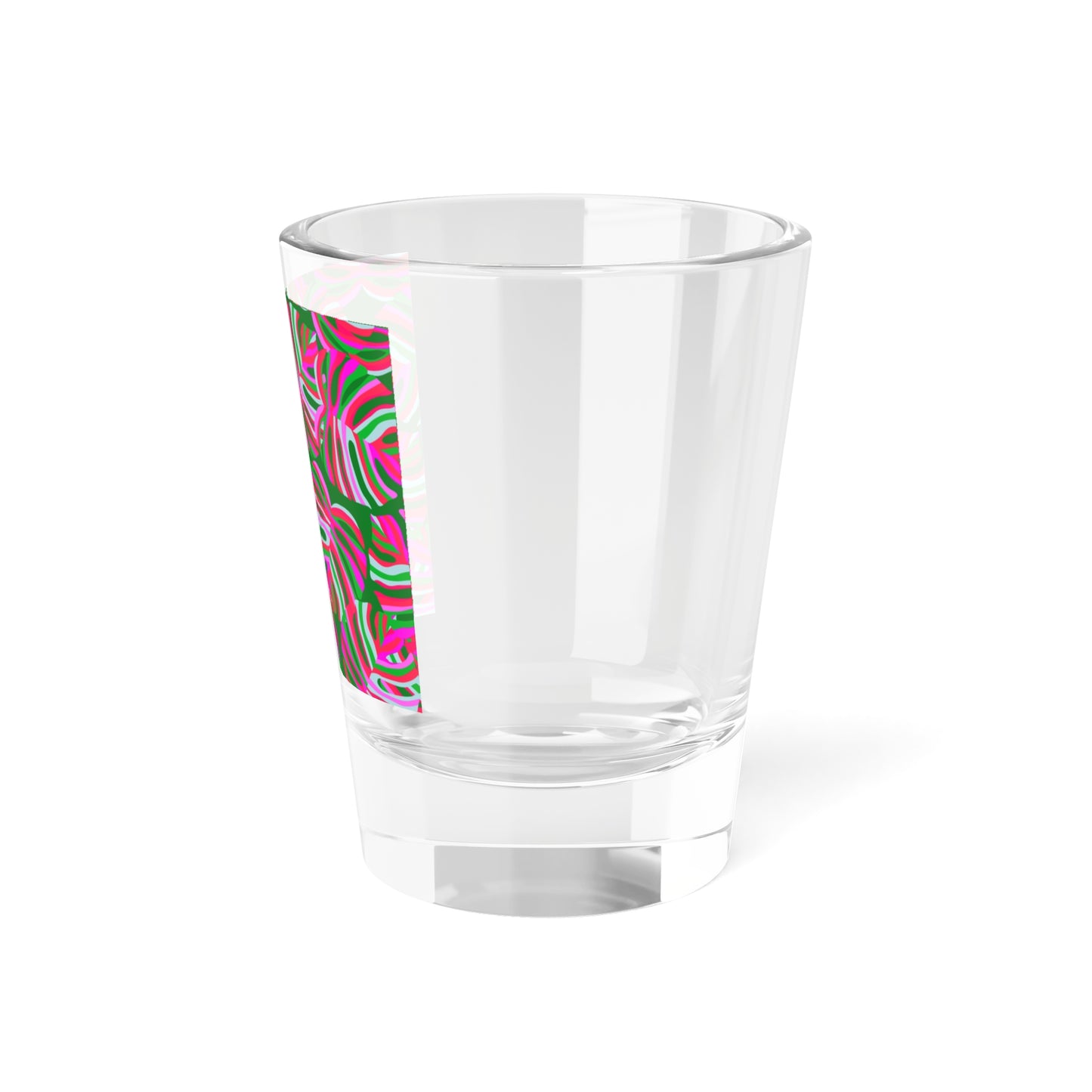 Clear Shot Glass, 1.5oz - Monstera Pink Pop