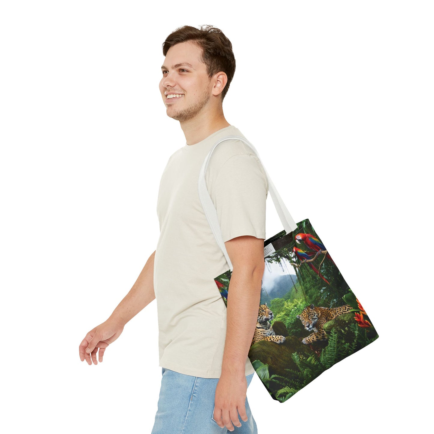 Jaguars and Parrots Tote Bag - 3 Sizes