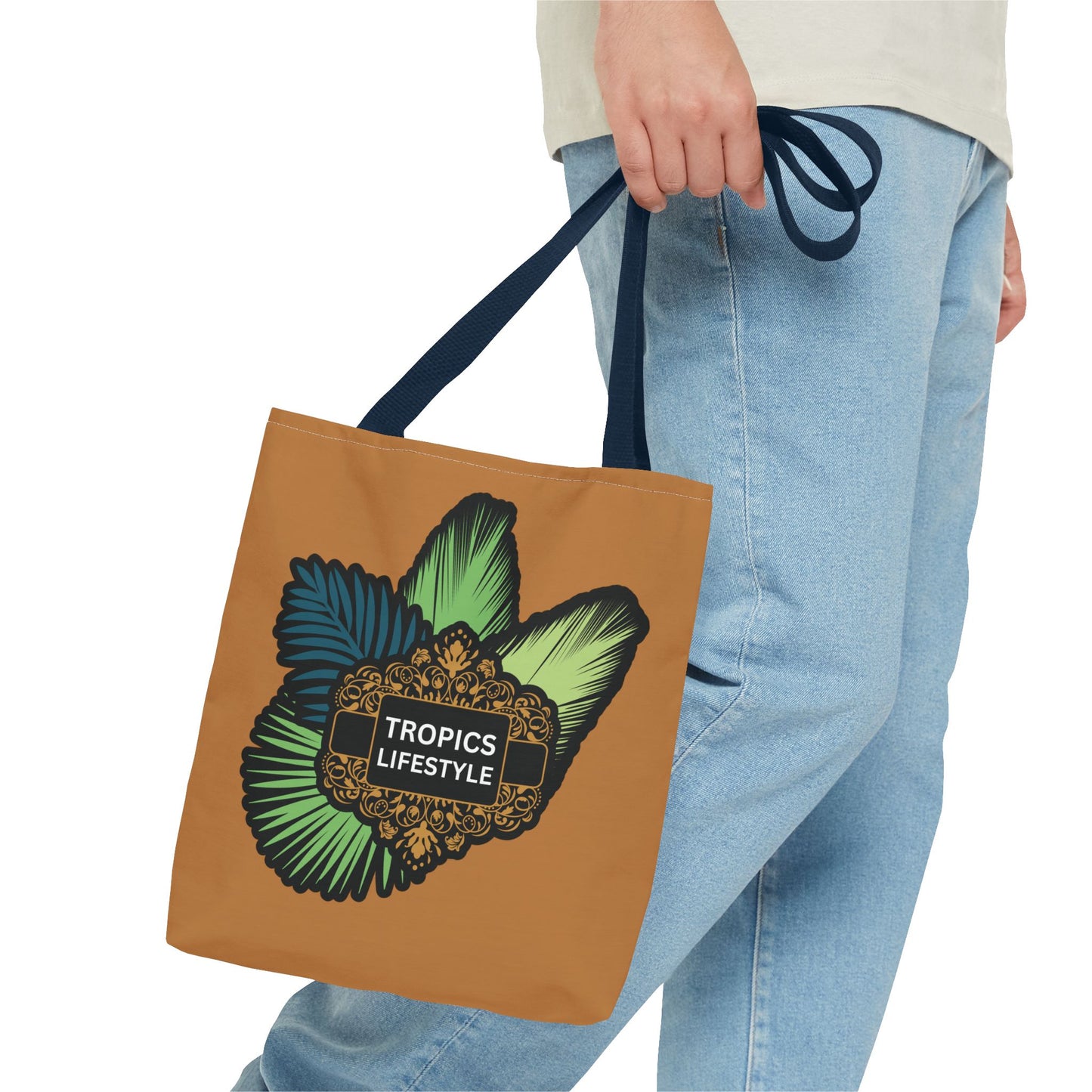 Elegant Tropics Lifestyle Logo Tote Bag - 3 Sizes, Lt. Brown