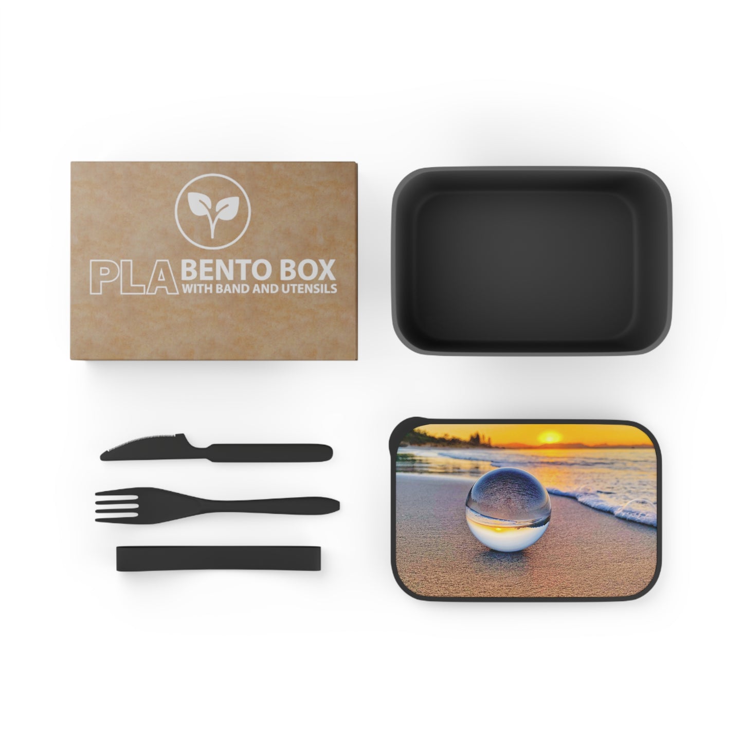 Bento Box with Utensils - Crystal Ball on Sunset Beach