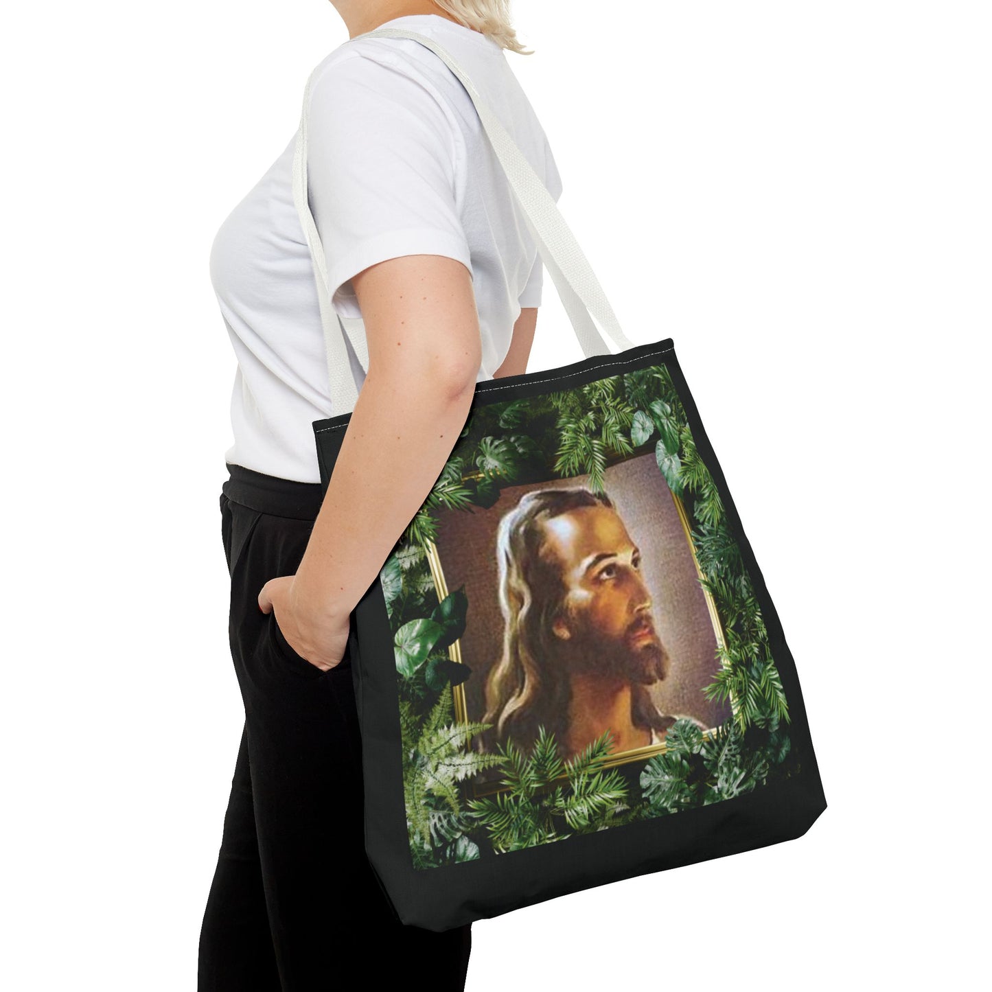 Religious Head of Christ Tropical Tote Bag - 3 Sizes