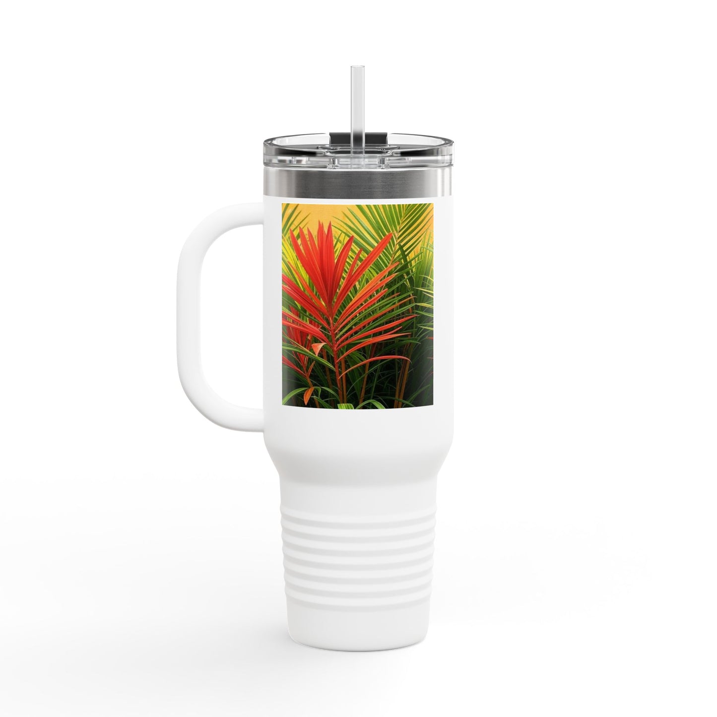 Red Flame Palms Insulated Travel Mug - 40oz - Perfect for Outdoor Adventures