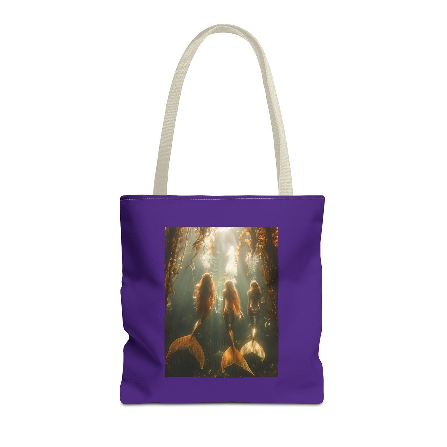 Three Mermaid Sisters, Purple Tote Bag - 3 Sizes