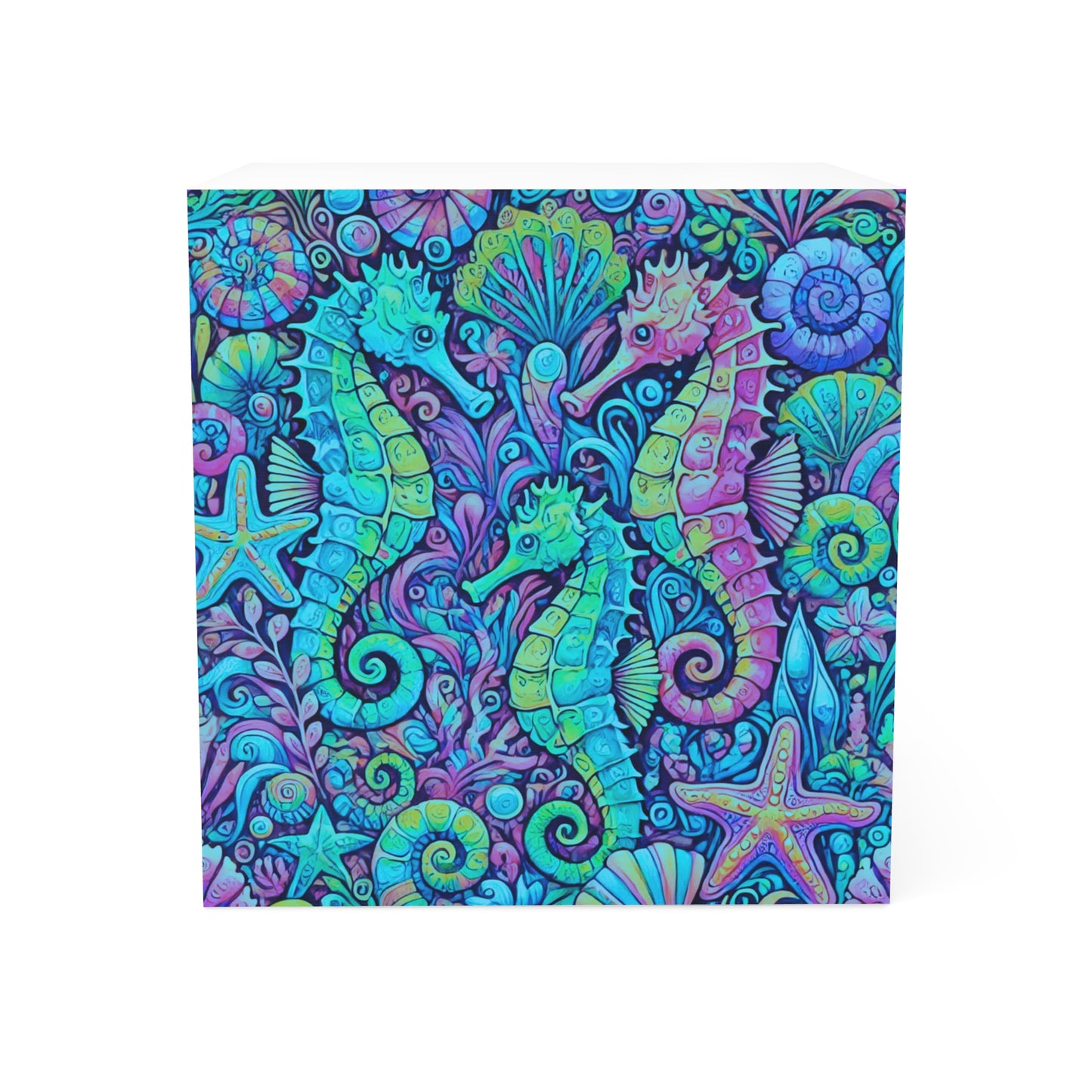 Note Cube - Seahorse Trio/Turquoise Pop