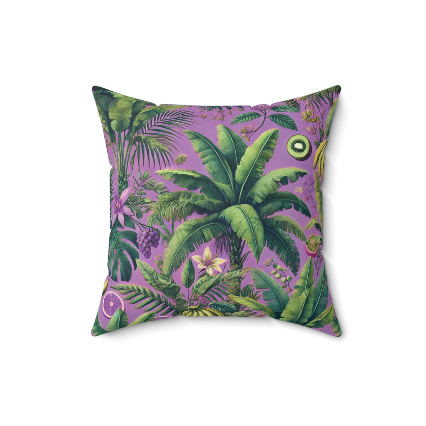 Decorative Pillow - Accent Cushion, 4 Sizes / More Tropical Fruit, Deep Lilac