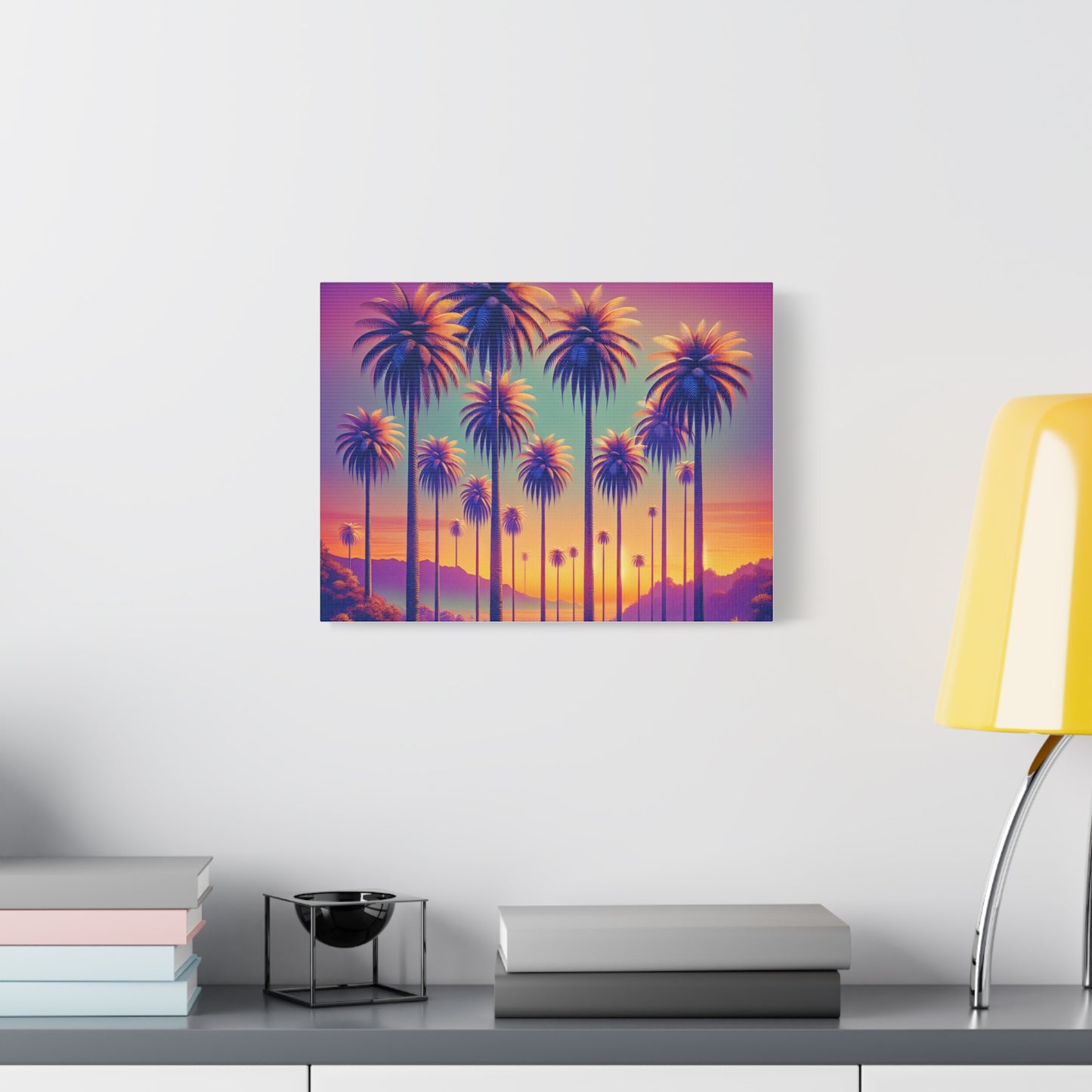 Matte Canvas, Stretched, Various Sizes / Sunset Palms
