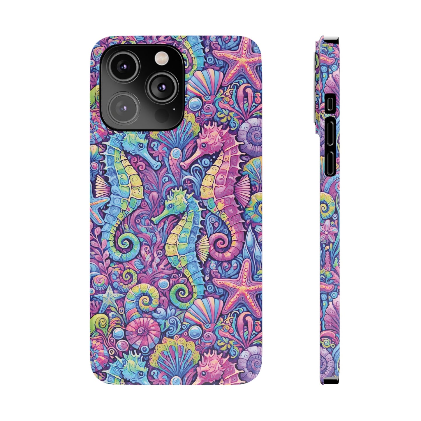 Slim Phone Cases - Seahorses, Fantasy POP