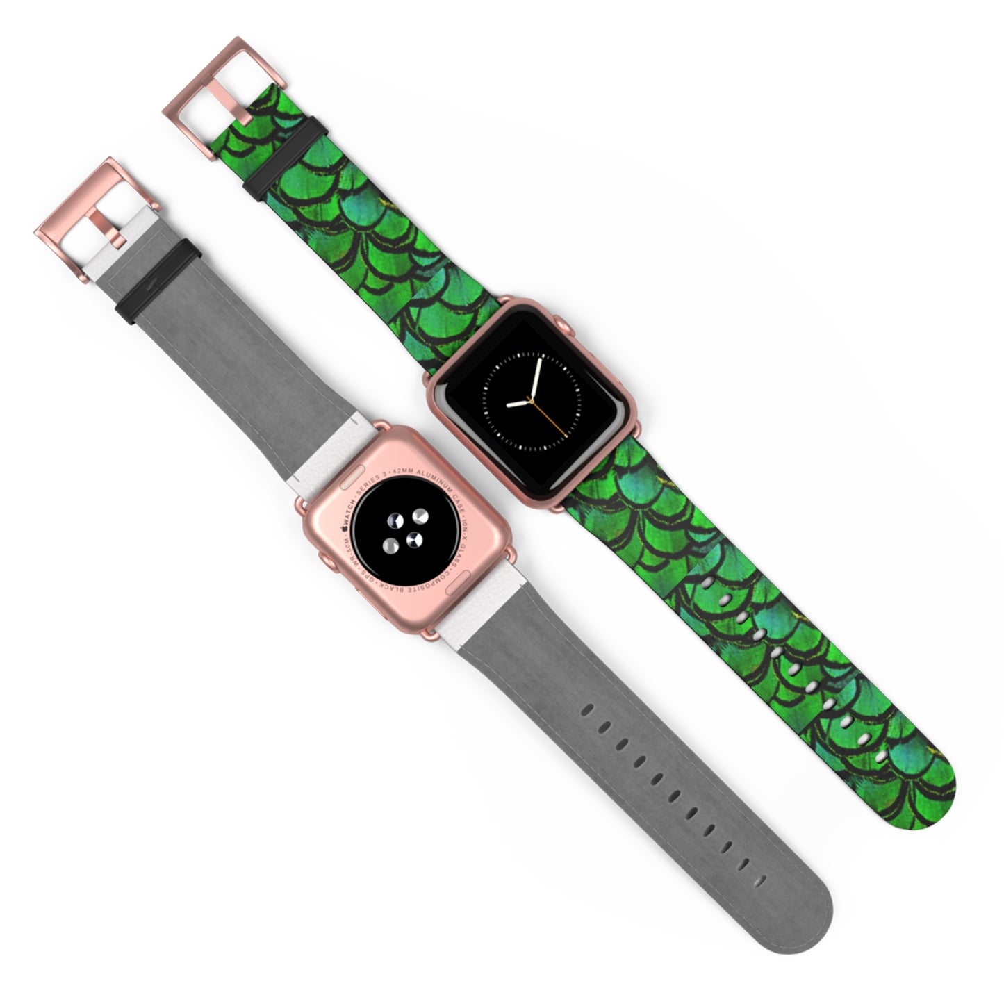 Apple Watch Band - Green Peacock Feathers