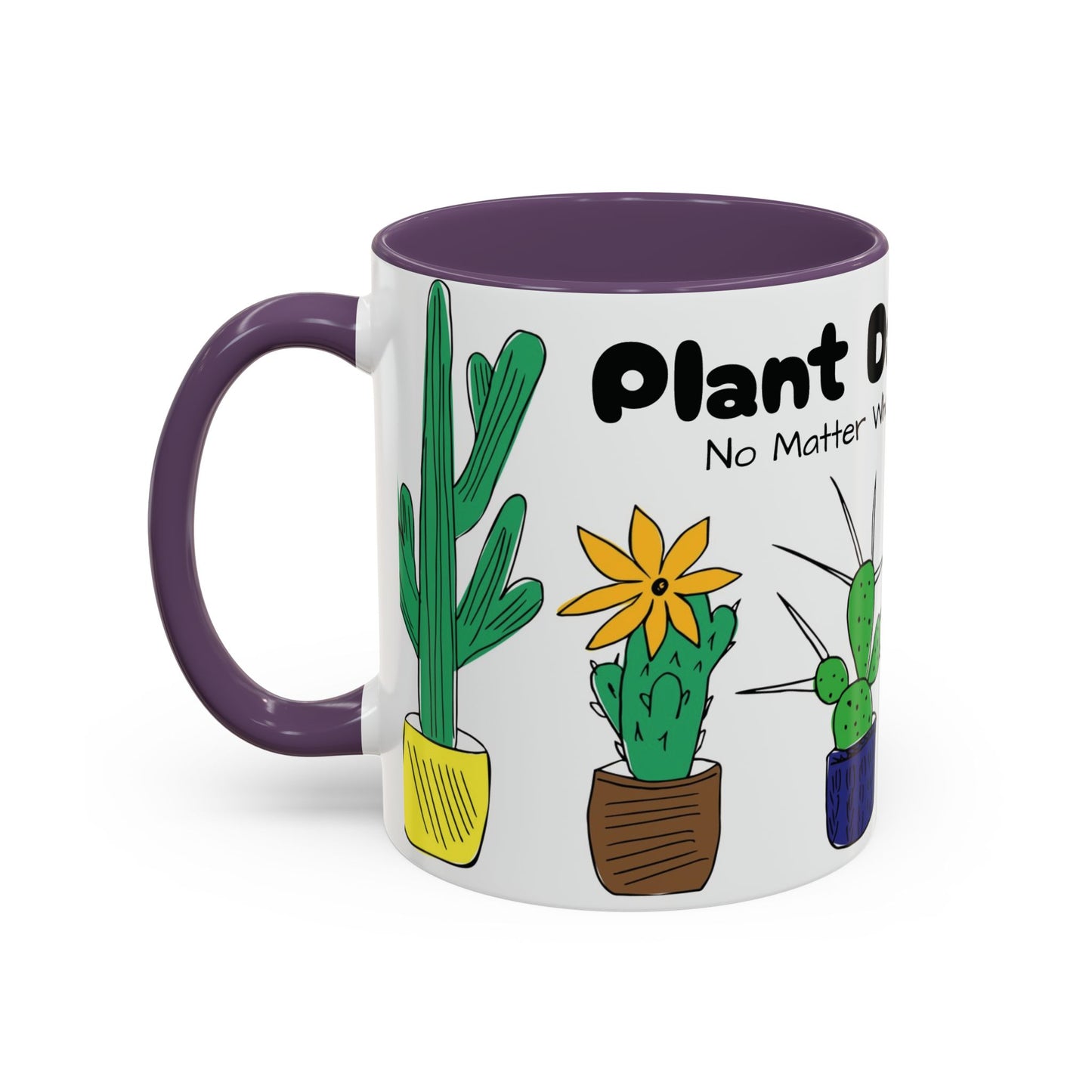 Botanical Accent Coffee Mug (11, 15oz), 8 Colors - Plant Dad: At Least I Don't Have Ugly Children!