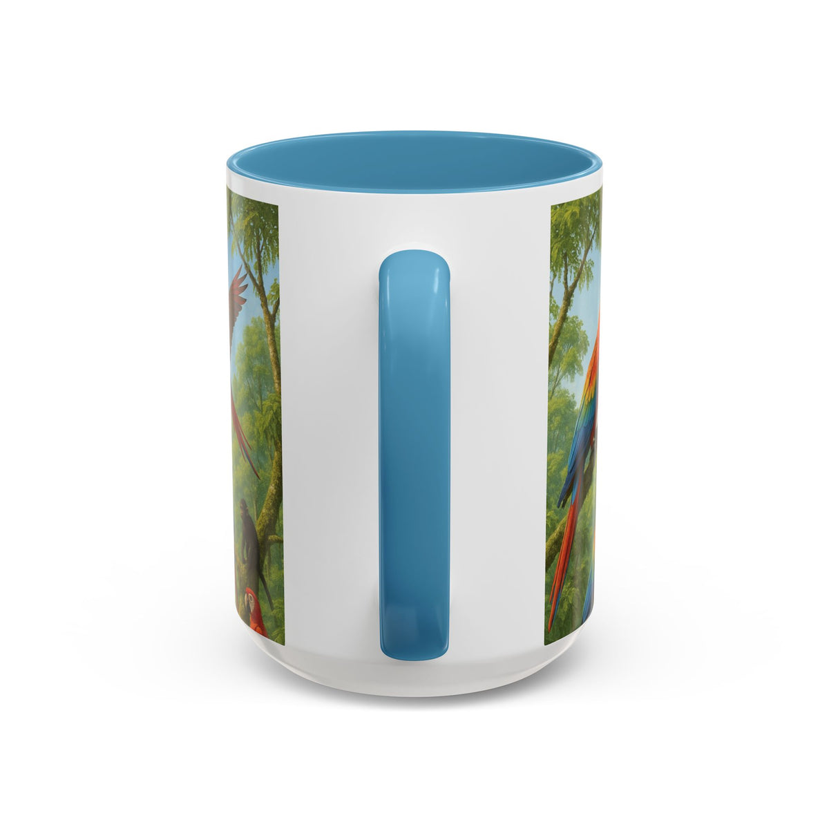 Accent Coffee Mug (11, 15oz), 8 Colors - UFO and Macaws