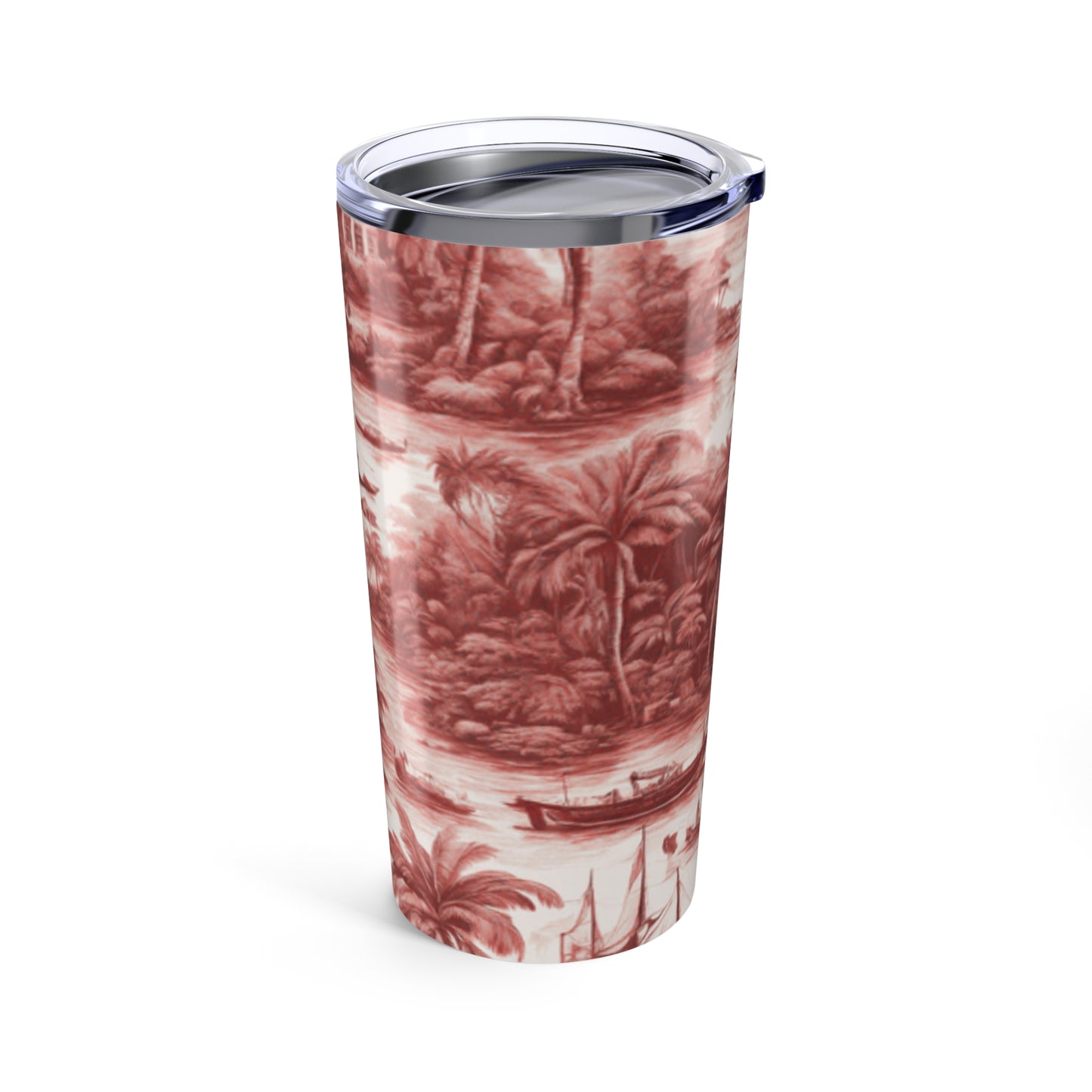 20oz Tropical Glossy Tumbler - Tropical Toile, Russet