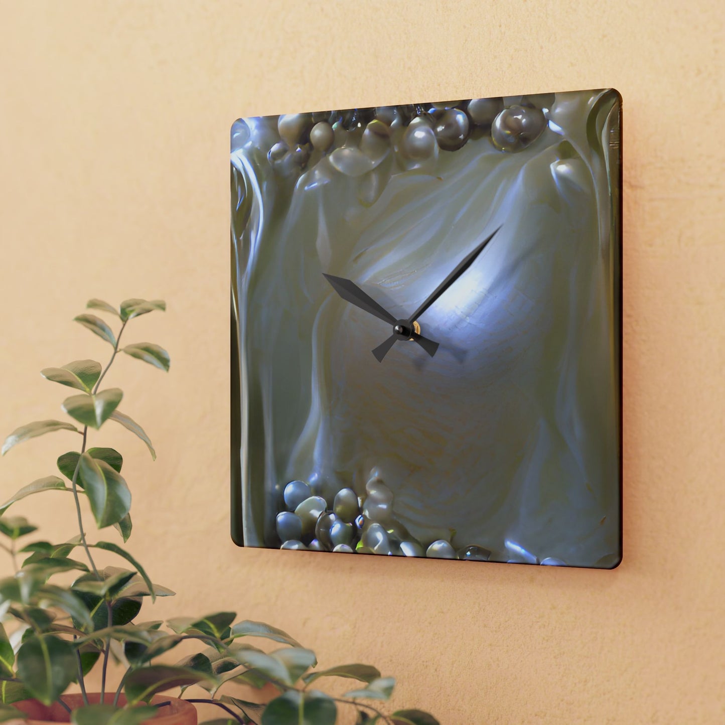 Acrylic Wall Clock - Natural Pearls Dream, Various Sizes