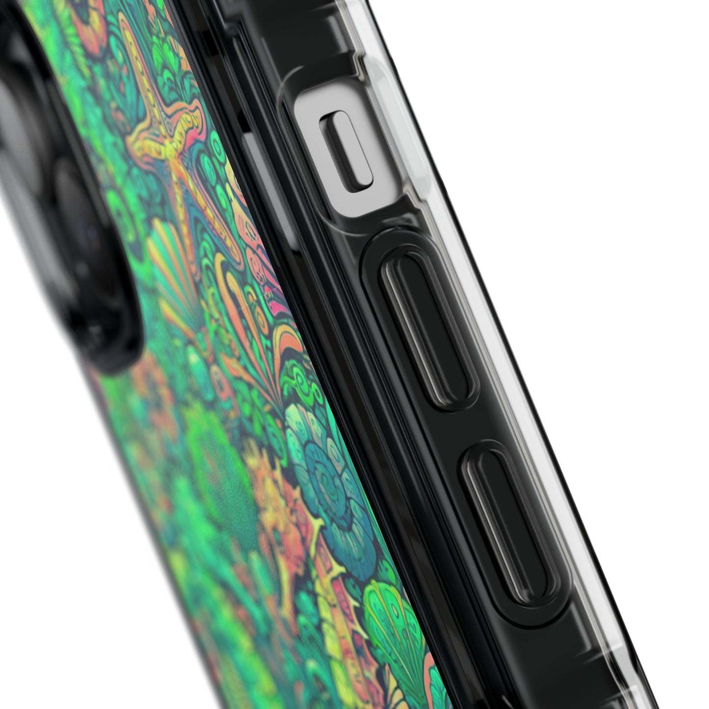 Seahorses/Hot Lime Magnetic Clear Phone Case, Many Models