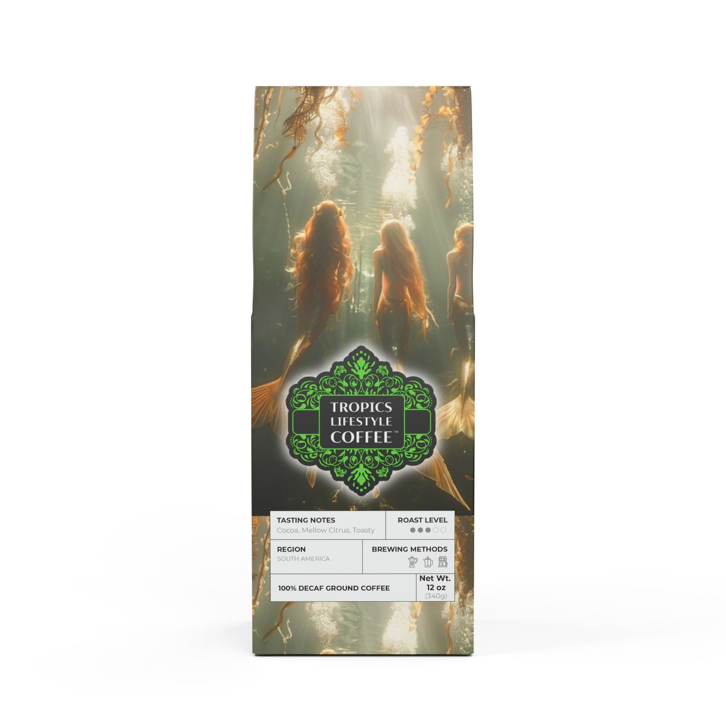 Rainforest Mist™ Single Origin DECAF (Medium Roast) Specialty Grade Coffee /Three Mermaid Sisters