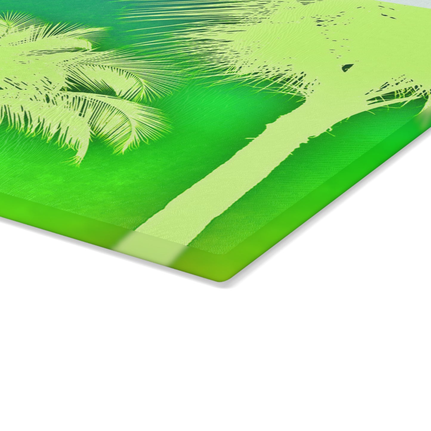 Glass Cutting Board, 2 sizes - Palm Glow/Green