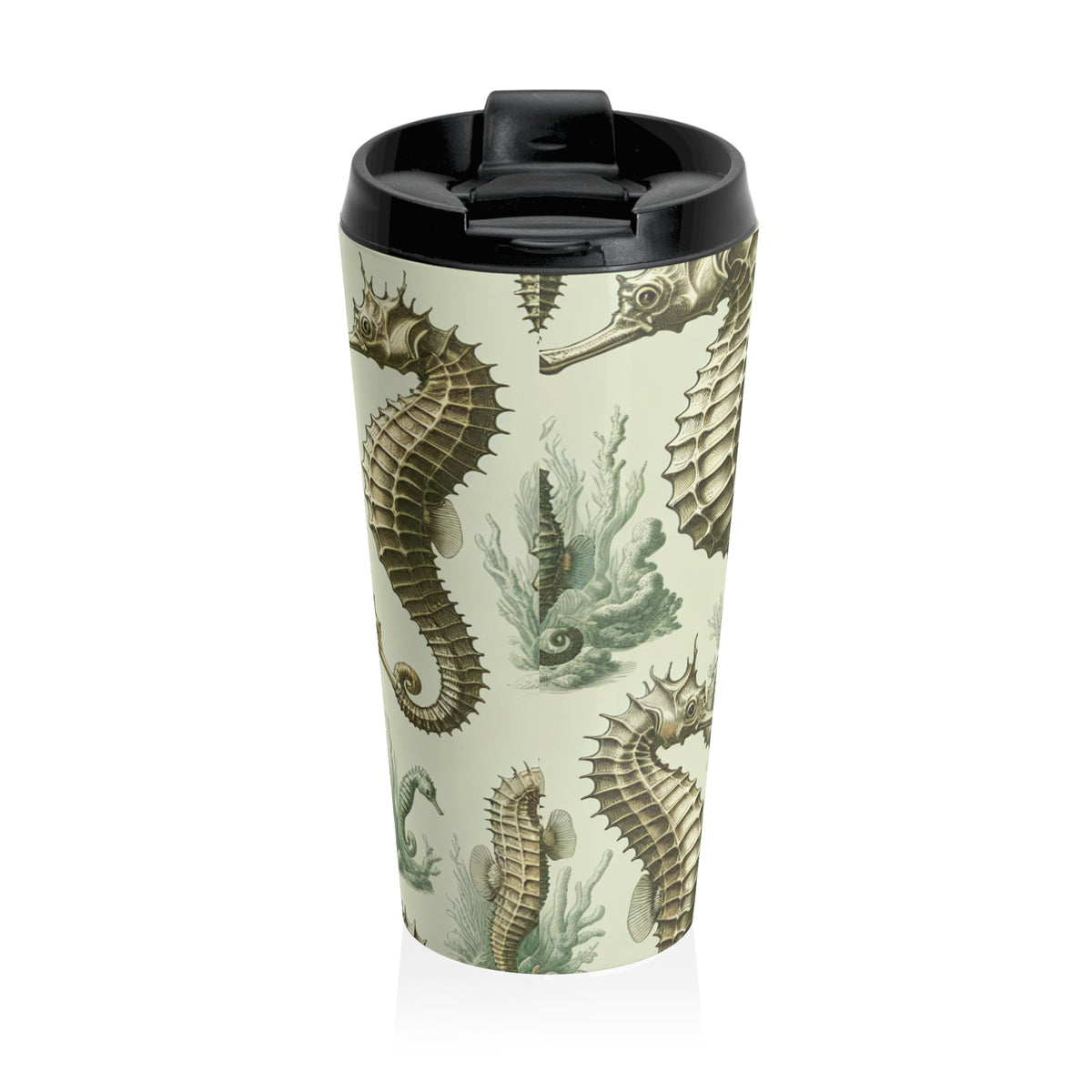 15 oz. Stainless Steel Travel Mug / Seahorse Study