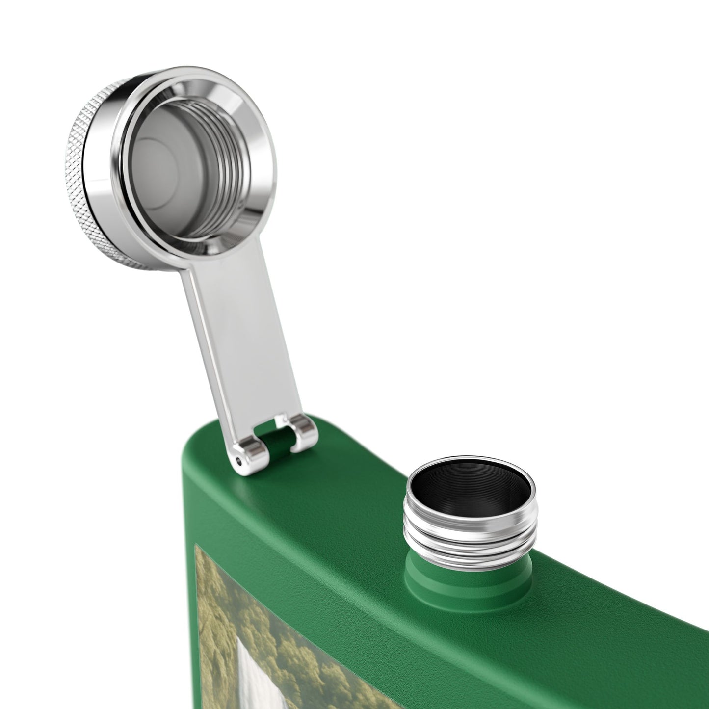 Tropical Stainless Steel 6 oz. Flask, Many Colors  – UFO and Waterfall