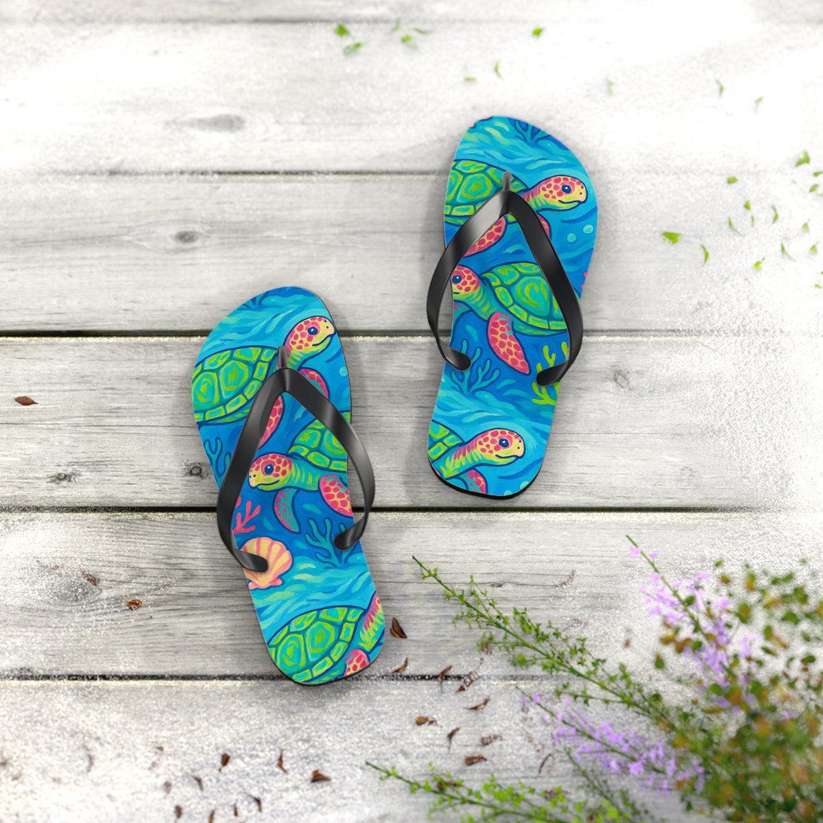 Flip Flops - Turtles and Corals