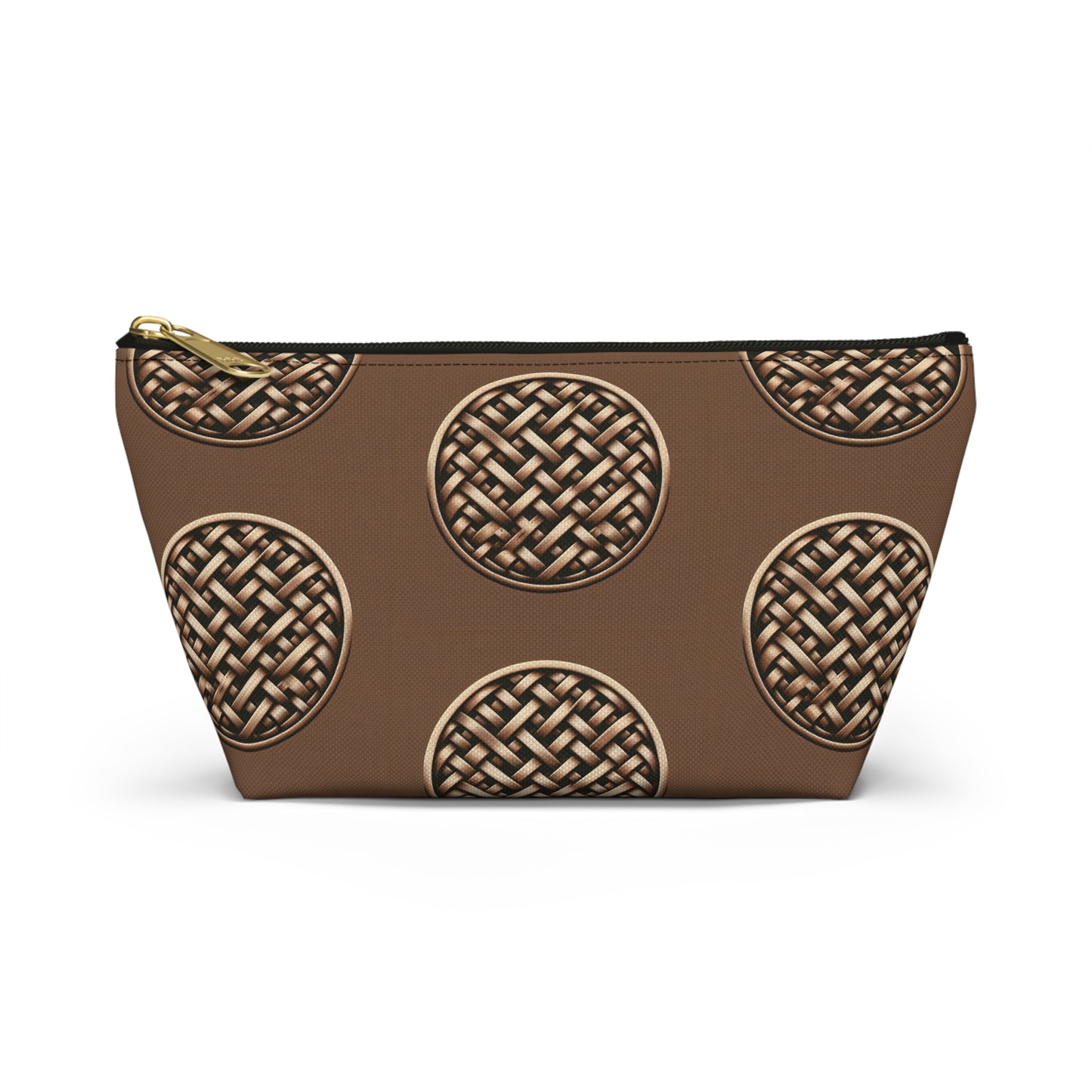 Tropical Accessory Pouch, 2 sizes | Makeup Bag | Perfect for Travel & Everyday Use / Brown Wicker Button