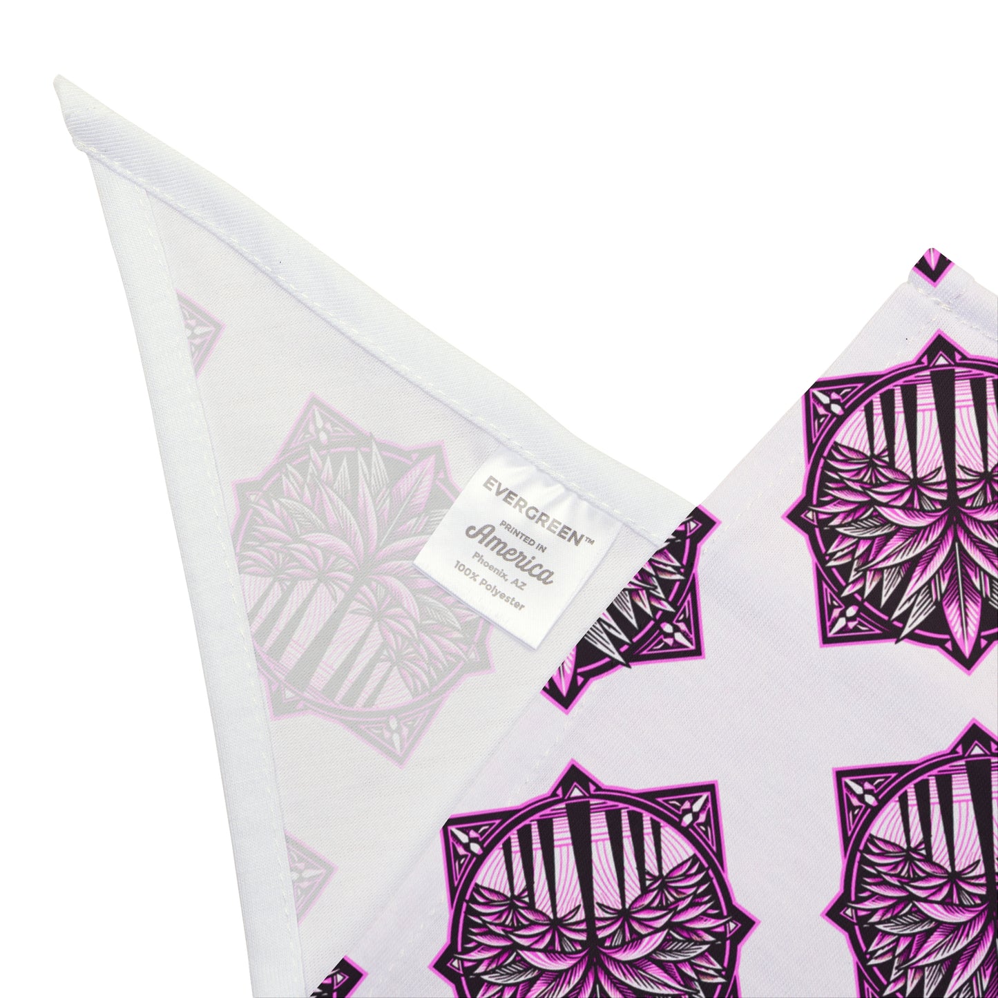 Pink Art Deco Palm Tropical Pet Bandana, 2 Sizes - Stylish accessory for dogs & cats