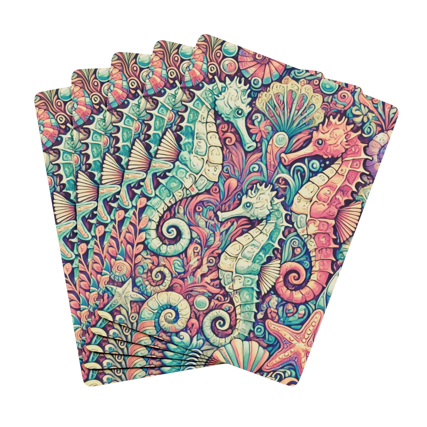 Poker Playing Cards - Seahorse Trio, Retro