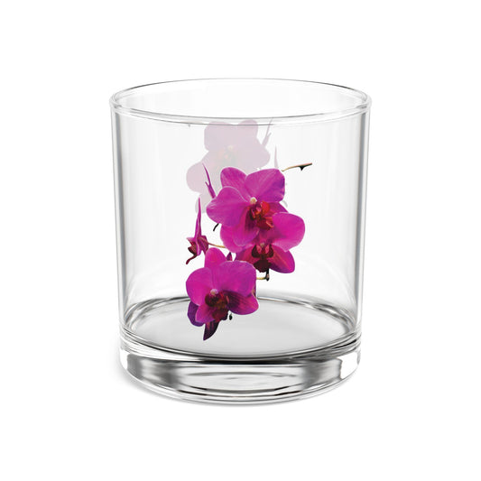 Rocks Glass, 10oz - Purple Orchids