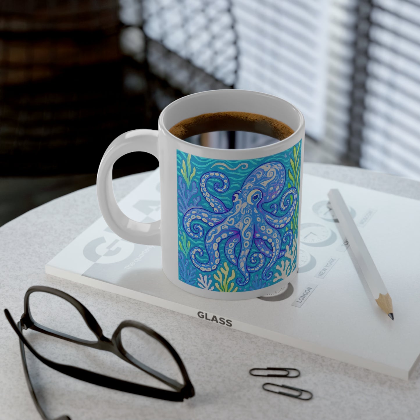 Jumbo Mug, 20oz, Octopus Kraken Joe , Blue | Tropical Coffee Cup