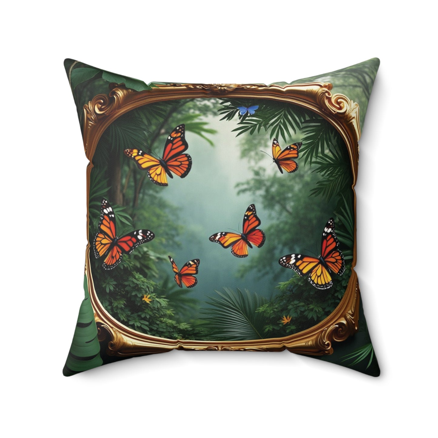 Decorative Pillow - Accent Cushion, 4 Sizes / Framed Monarch Gathering