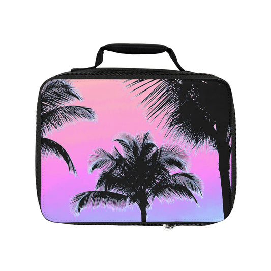 Palm Glow/Pastels Lunch Bag - Eco-Friendly Insulated Tote, Adult and Child Lunchbox / Perfect for Picnics, Beach Outings