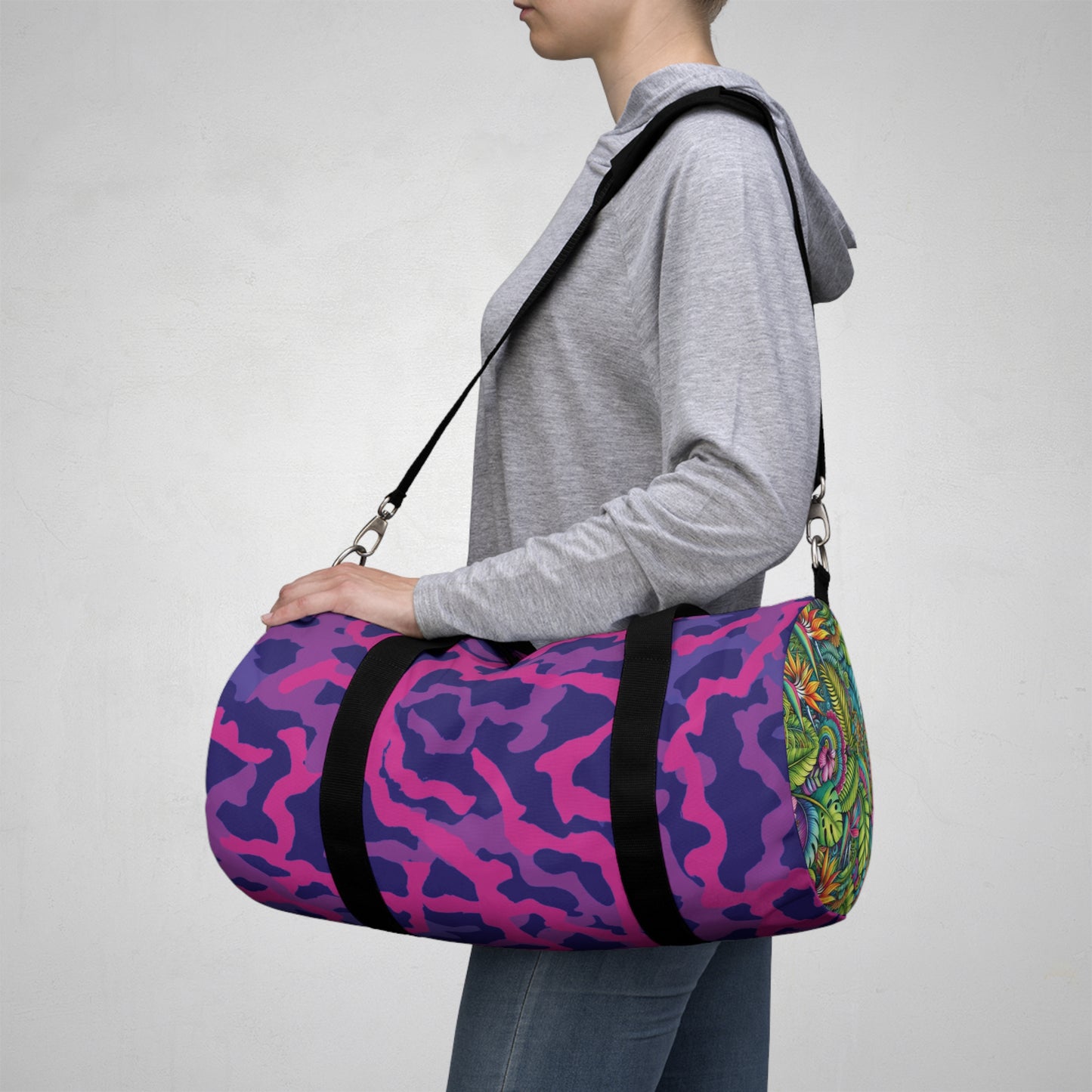 Tropical Duffel Bag - Perfect for Travel and Gym / Coral Threads, Heatwave