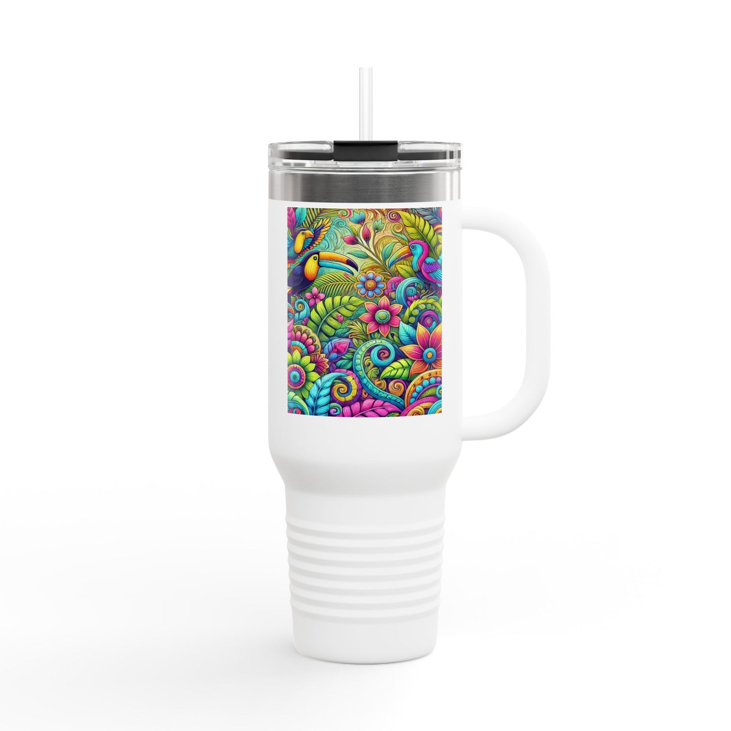 Insulated Travel Mug, 40oz / Rainforest Music - Perfect for Outdoor Adventures
