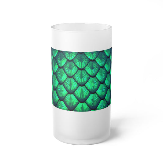 Frosted Glass Beer Mug, Pretty Mermaid Tail