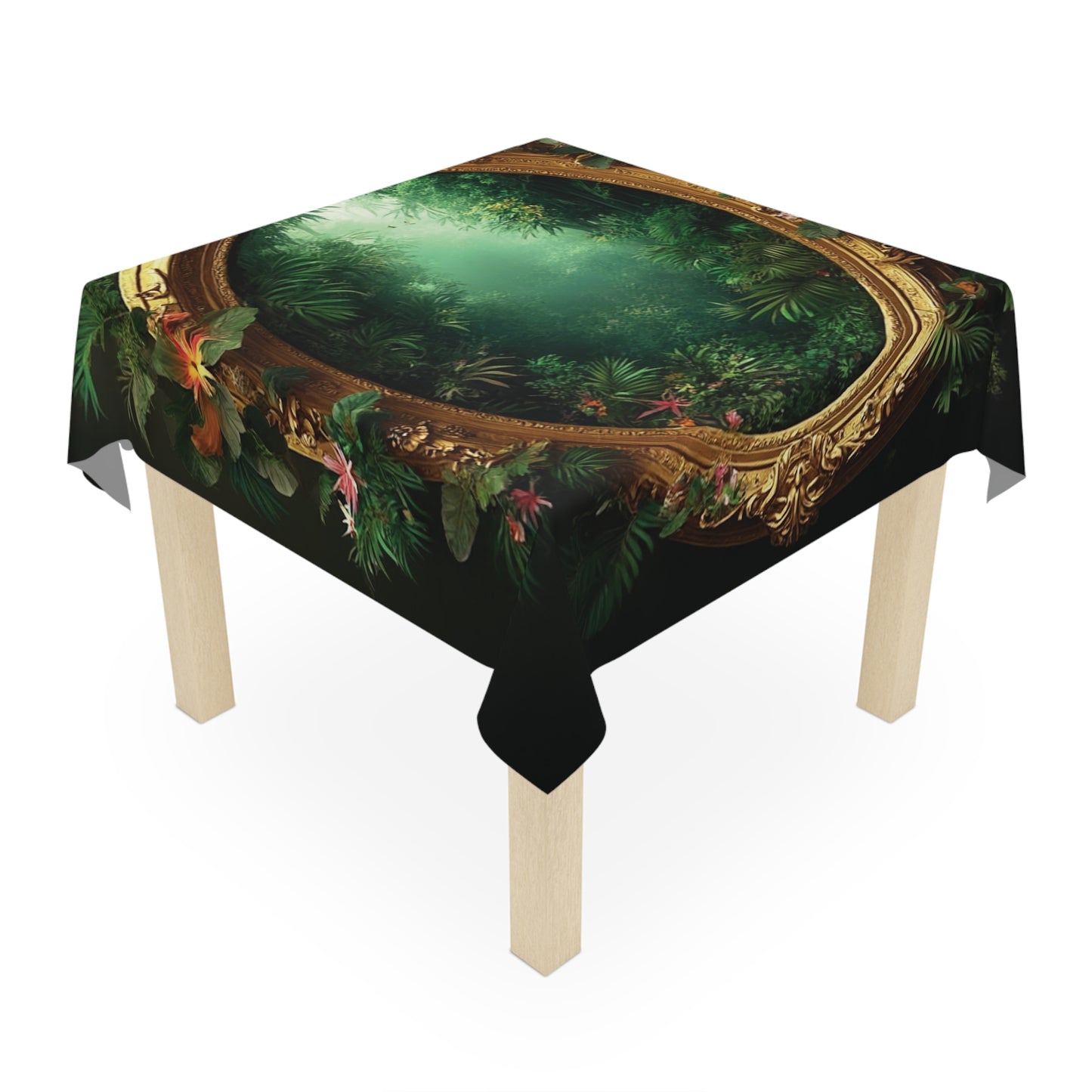 Golden Portal to Paradise Tablecloth, 55" x 55"