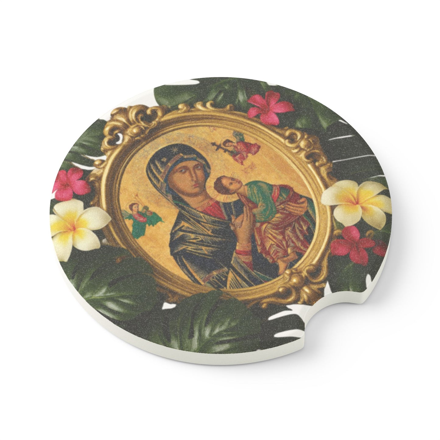 Soapstone Car Coaster - Our Lady of Guadalupe