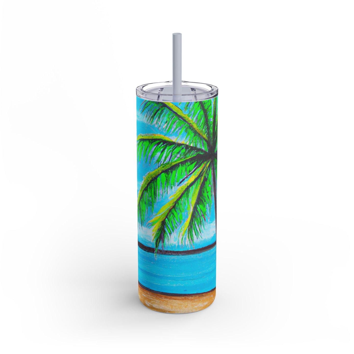 20oz Matte Tumbler, 7 Colors - Stylish Travel Cup - Calm Beach