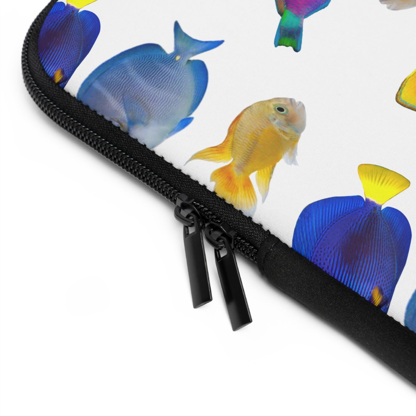 Tropical Laptop Sleeve, 5 Sizes - Perfect for Beach Lovers & Students / School of Fish, White