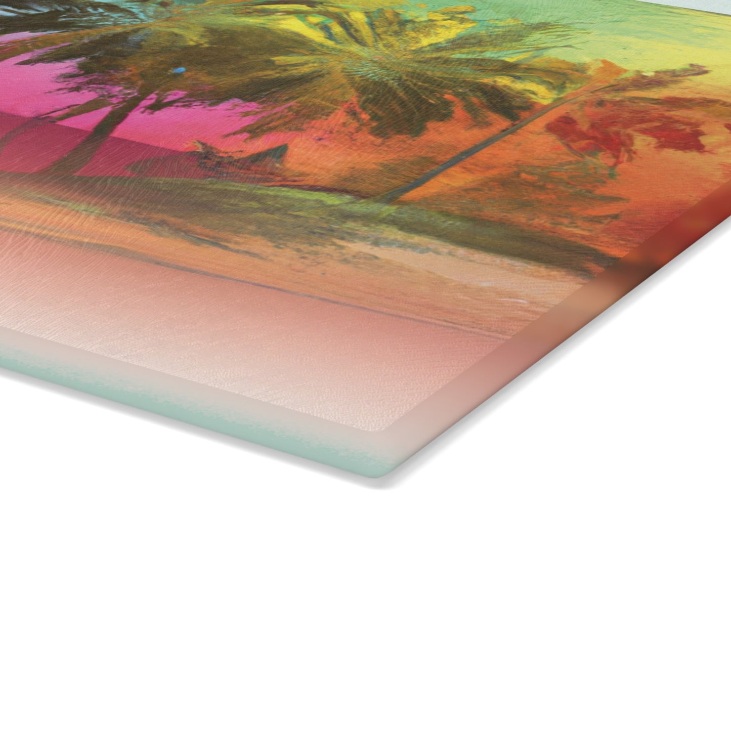 Glass Cutting Board, 2 sizes - Ombre Beach